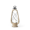 Zain I Small Brown Wooden Vintage Inspired Candle Holder Lantern Main Image