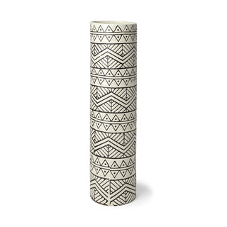 Uhura II Large Cream Black Patterned Cylindrical Ceramic Vase Main Image