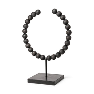 Tulane II (Large) Black Beaded Broken Sphere Decorative Object Main Image