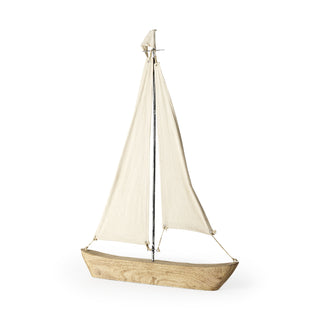 Tartane Large Brown/Cream Nautical Inspired Sailboat Main Image