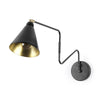 Cobalt Black Metal Cone Shaped Swivel Wall Sconce Main Image