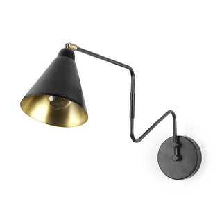 Cobalt Black Metal Cone Shaped Swivel Wall Sconce Main Image