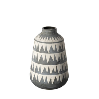 Delaney Large Gray Patterned Ceramic Vase Main Image