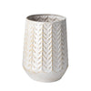 Gemma II Metal Glossy White Chevron Vase Main Image