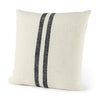 Sandra Beige With Blue Stripes Decorative Pillow Cover Main Image
