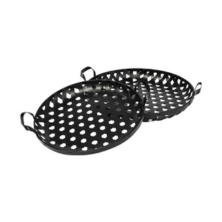 Lito Black Woven Metal Round Serving Trays Main Image