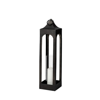 Ina Tall Charcoal Metal Candle Holder Lantern Main Image