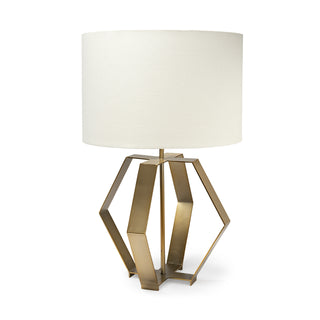 Edwards Gold Metal Base w/ Cream Fabric Shade Table Lamp Main Image