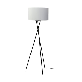 Ambrose Black Metal W/White Fabric Shade Floor Lamp Main Image