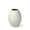 Reyan Small Pearl White Ceramic Striped Vase Main Image