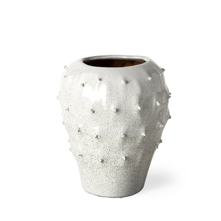 Julian Small Glossy White Ceramic Spoked Vase Main Image