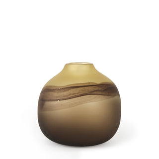 Pyla Short Yellow/Brown Glass Sand Dune Inspired Vase Main Image