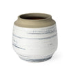 Sonnett Short White/Blue Ceramic Vase Main Image