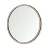 Gambit Round Light Brown Wood Frame Wall Mirror Main Image
