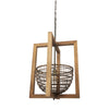 Kiley Warm Wood Basket Lantern Pendant Light Main Image