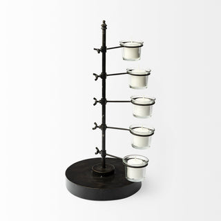 Jaran Black Metal Five Armed Tealight Table Candle Holder Alternate Image
