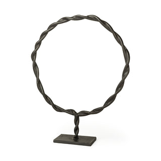 Rizwan (Large) Black Aluminum Braided Circular Object Main Image