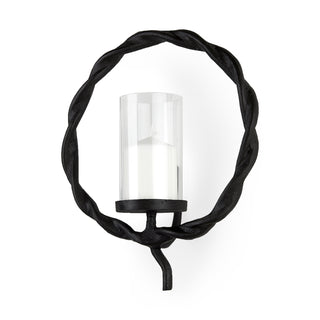 Rizwan Black Aluminum Braided Circular Candle Holder Main Image