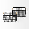 Marius Matte Black Metal W/ Rope Trim Rectangular Baskets Alternative Image