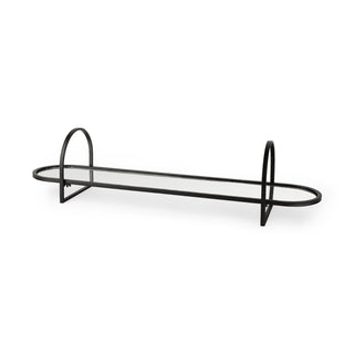 Evianna Mirrored W/Black Metal Frame Tray Main Image