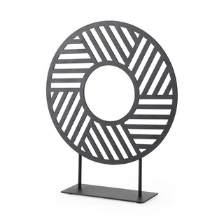 Micra Matte Black Metal Decorative Object on a Stand Main Image