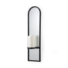 Evianna Mirrored W/Black Metal Frame Wall Candle Holder Main Image