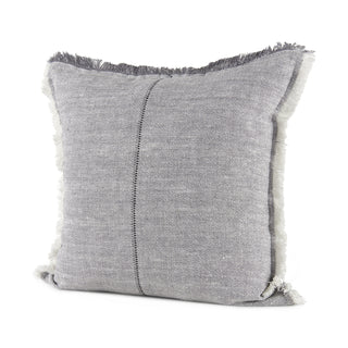 Thais Blue and Cream Fringed Decorative Pillow Cover Main Image