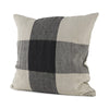 Raquel Beige and Black Fabric Plaid Decorative Pillow Cover Main Image