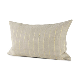 Danika Beige and Gold Fabric Decorative Pillow Cover Main Image