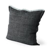 Malia Black and Teal Fabric Fringed Pillow Cover Main Image