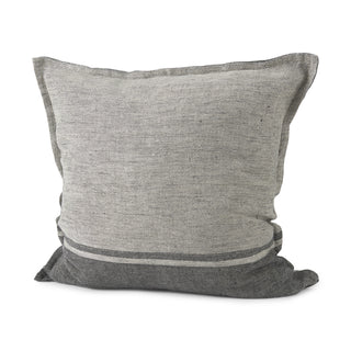 Zadie Light Gray and Dark Gray Fabric Color Blocked Decorative Pillow Cover Main Image
