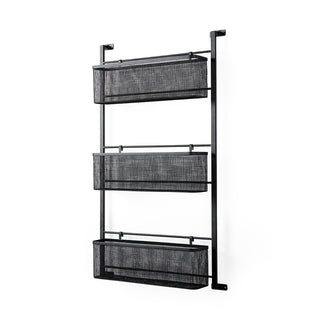 Macrinus Black Metal W/Mesh Wall Mounted Shelf Main Image