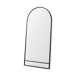 Sadie Black Metal Rounded Arch Floor Mirror Main Image