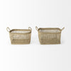 Bellisa Medium Brown Seagrass Rectangular Basket W/ Handles Alternative Image