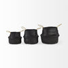 Ella Black Seagrass Basket W/ Light Brown Handles Alternate Image