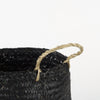 Ella Black Seagrass Basket W/ Light Brown Handles Alternate Image