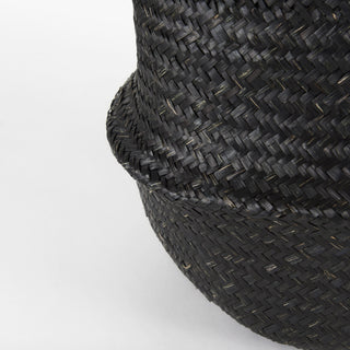 Ella Black Seagrass Basket W/ Light Brown Handles Alternate Image