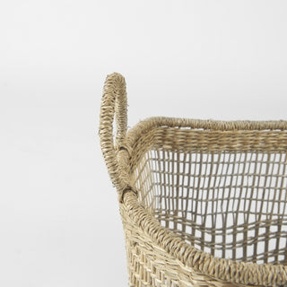 Bellisa Medium Brown Seagrass Rectangular Basket W/ Handles Alternate Image