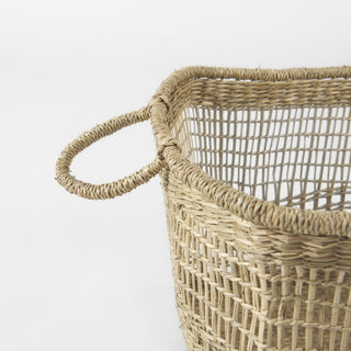 Bellisa Medium Brown Seagrass Rectangular Basket W/ Handles Alternate Image