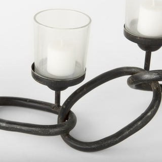 Quito Black Metal Chain-Link Five Candle Table Candle Holder Alternative Image