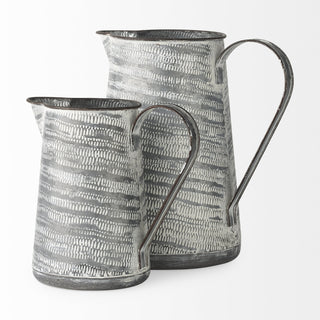 Serena II Large Gray/White Textured Metal Jug Alternative Image