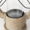 Zain I Small Brown Wooden Vintage Inspired Candle Holder Lantern Alternative Image