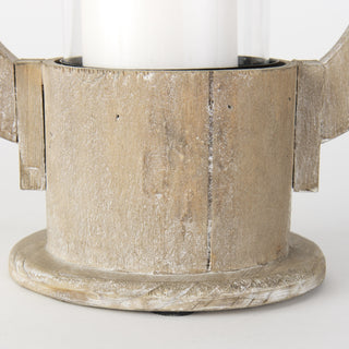 Zain I Small Brown Wooden Vintage Inspired Candle Holder Lantern Alternative Image