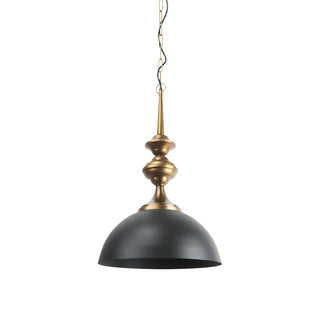 Willson Black Iron W/Antique Brass Dome Pendant Light Main Image