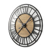 Lewiston Black Iron W/Wood Round Wall Clock Main Image