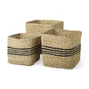 Cullen Grey Twisted Seagrass Square Basket Main Image