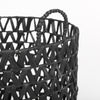 Lola Black Water Hyacinth Zig Zag Weave Round Basket W/ Handles Alternative Image