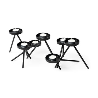 Meira Black Metal Seven Votive Table Candle Holder Main Image