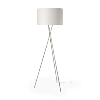Ambrose Silver Metal W/Beige Fabric Shade Floor Lamp Main Image