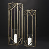 Ivy Large Gold Metal Geometric Cage Candle Holder Lantern Lifestyle Image Feature